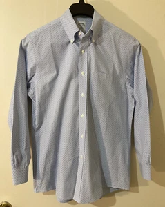 Brooks Brothers Men’s Dress Shirt 15 1/2-2/3 Light Blue with pattern - Picture 1 of 6