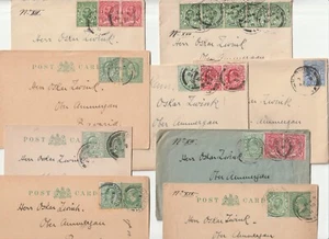 1910/11 9 COVERS NORWICH PMKS TO OSKAR ZWINK OBERAMMERGAU - STAMP COMBINATIONS - Picture 1 of 2