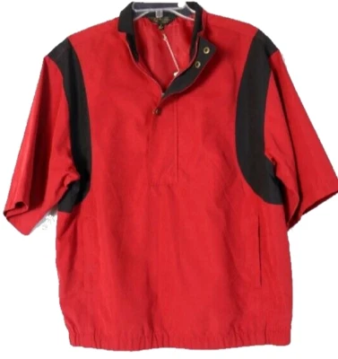 Monterey Club 男式 Celedonia 红色和黑色套衫风衣 M 码 — 第 1/4 张图片