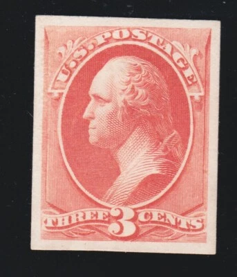 US 214P4 3c Washington Proof on Card VF-XF NGAI NH SCV $50 - Image 1 of 2