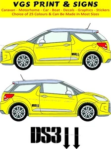 2 x CITROEN DS3 LOGO SEITENROCK AUFKLEBER AUFKLEBER GRAFIK FARBWAHL - Bild 1 von 3