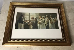 Timoleon Marie Lobrichon Litho Print Waiting To Be Weighed Nurses Babies Framed - Picture 1 of 9