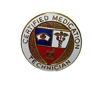 Vintage 1977 Certified Medication Technician Pin Revers Uniform Zubehör - Bild 1 von 10