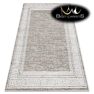 Alfombra elegante de diseñador moderno MATEO marco griego elegante GRIS BEIGE mejor calidad - Imagen 1 de 11