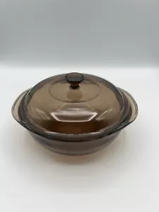 VINTAGE Pyrex Amber Glass 1.5 Quart Casserole Bowl, 623-C N Lid (Small Chip) - Picture 1 of 5