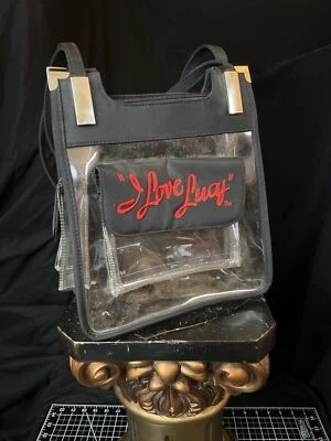 Bolso Cartera I Love Lucy Vinilo Transparente Ver a Través Correa para el Hombro circa 1990 De Colección Foto 1 de 4