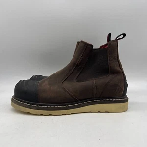 Avenger Romeo A7505 Herren Braun Schwarz Leder Keilabsatz Zum Überziehen Arbeitsstiefel Größe 10,5 W - Bild 1 von 6