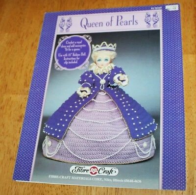 Fibre Craft - QUEEN OF PEARLS Crochet Book #FCM245 for 15" Fashion Dolls - VGUC - Image 1 of 3