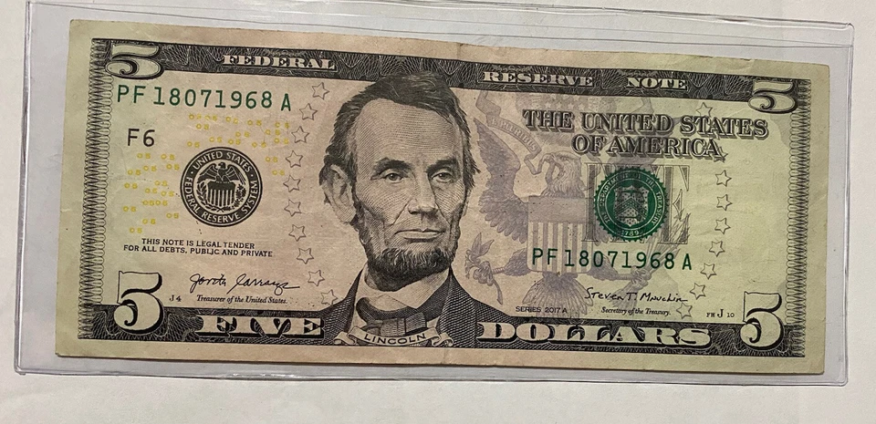 Five Dollar Bill Birthday not nice Gift 🎁 07/18/1968 - Image 1 of 2