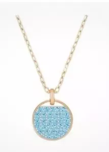 Swarovski Aqua Crystal Pendant, rose, gold plated – new - Picture 1 of 3