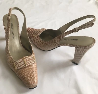 BELLINI Tacones de Piel de Serpiente Talla 7.5 M Marrón Tostado "Rialto"  Foto 1 de 4