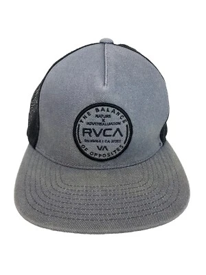 RVCA Newland Trucker Buckle 帽子男式平沿帽,灰色/黑色 — 第 1/4 张图片