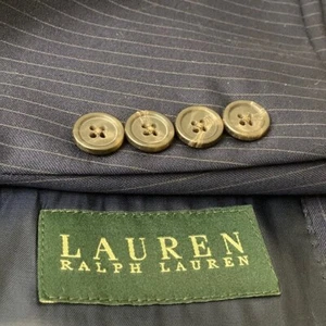 Lauren Ralph Lauren Suit Mens 48R Navy Blue Pinstripe 3 Piece Vest Blazer Pants - Picture 1 of 16