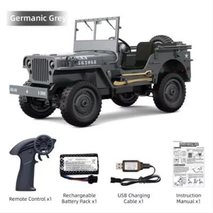 C8815 1/10 RC Jeep Car Military Car 2.4GHZ 4WD Off-Road Rubber Tyres With Lights - Picture 1 of 28
