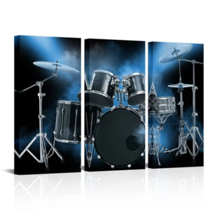 3 Piece Jazz Canvas Wall Art Decor Jazz Drum Kit Picture Painting Modern Rock... - Picture 1 of 12
