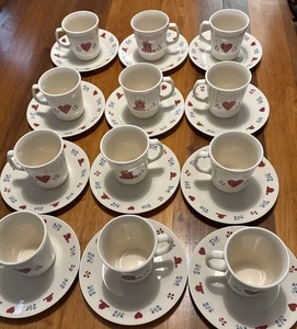 Lote 24 Platos y Tazas De Postres Corelle/Corning De Colección Ciudad Natal Corazones Y Hogar - Imagen 1 de 8