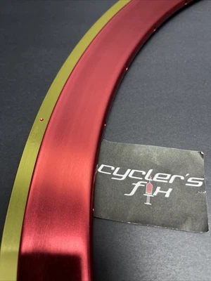 700c 2Tone Anodized 32H Alloy 43mm Deep V Rim Hoop Road Fixed Hybrid Bike Trek - Image 1 of 4