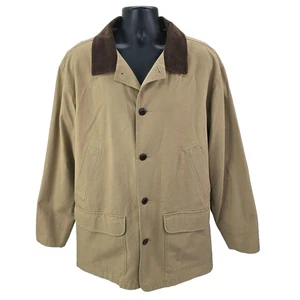 LL Bean Chore Coat Men’s XL Beige Barn Jacket Lined 90s Hunting Workwear OWY16 - Picture 1 of 7