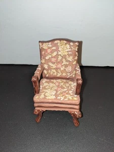 Dollhouse Miniature Chair FML 98 Show Stoppers Inc. Floral Leaves Motif - Picture 1 of 5