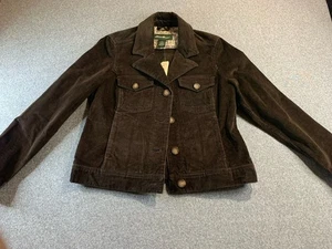 Eddie Bauer Jacket Women's Small Petite Brown Corduroy Button-Front Vintage NWOT - Picture 1 of 13