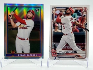2021 Bowman Dylan Carlson 91B-DC Chrome Rookie Card & Base ⚾️⚾️⚾️⚾️⚾️⚾️⚾️⚾️⚾️⚾️⚾ - Picture 1 of 4