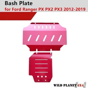 2PCS 3mm Red Bash Plate Front Sump Guard for Ford Ranger PX 1 2 3 2012-2022 - Picture 1 of 2