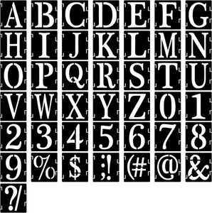 4 Inch Letter Stencils Numbers Symbol Craft for 43Pcs-4 - Picture 1 of 6