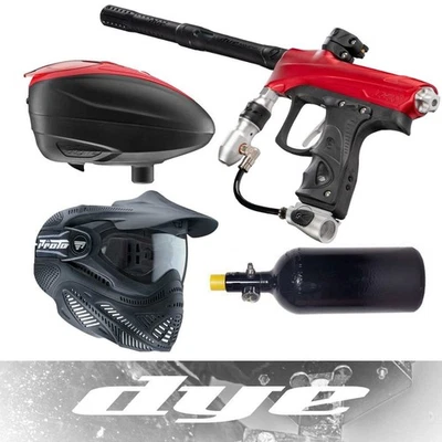 DYE Turnierpaintball Paket inkl. Rize CZR+, Loader, Maske & HP System - red/silv - Bild 1 von 2