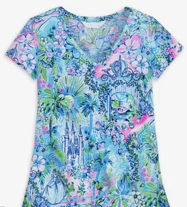 2025 Disney Parks T Shirt Cinderella XL LILLY PULITZER Castle Etta Top Carriage - Picture 1 of 5
