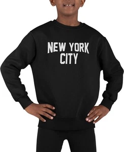 NYC FACTORY New York City Youth Sweatshirt For Kids (Youth, Black) - Picture 1 of 4