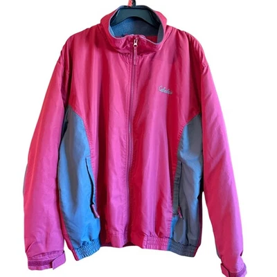 Cabelas Mens XL Reg Full Zip Fleece Lined Windbreaker Jacket Red  Gray - Image 1 of 4