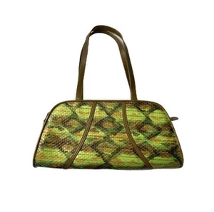 Borsa a tracolla vintage Y2K anni 90 stampa animalier pelle di serpente borsa pelle vegan 7” x 13” - Foto 1 di 4