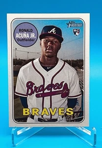 2018 Topps Heritage High Number Ronald Acuna Jr. Rookie Card #580 Braves RC - Picture 1 of 3