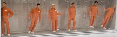 PREISER NUEVO #10373 HO 1/87 Juego de 6 figuras mecánicas automáticas en trajes de salto naranja Foto 1 de 3