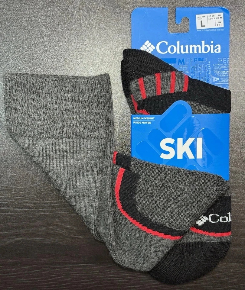 Columbia Ski Over-the-Calf Socks -Wool, Black & Red, Size L (US 10-13, EU 43-46) - Image 1 of 4