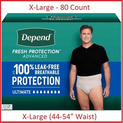 Depend Fresh Protection Advanced para hombres (X-Large) - 80 unidades - ¡Envío gratuito! Foto 1 de 4