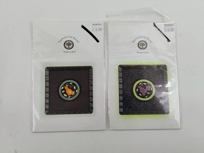 Raspberry & Tangerine Bird Punch Needle Pre Printed Design Feathers In The Round - Image 1 of 2