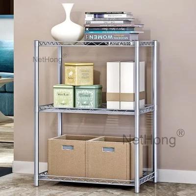 3 Tier Metal Chrome Wire Rack Shelving Unit Heavy Duty Storage Utility Shelving - Image 1 of 4