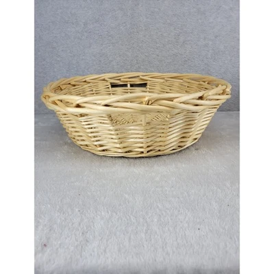 Cesta redonda de mimbre y ratán organizadora de almacenamiento para decoración del hogar Foto 1 de 4