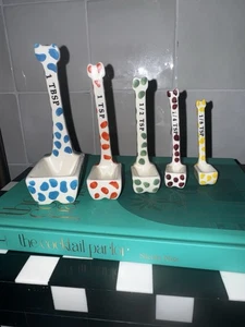 Anthropologie Multicolored Giraffe Ceramic Measuring Spoons, - Picture 1 of 8