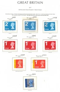 2017. Selection x 9 self-adhesive Machins with specialised U numbers. Used! - Picture 1 of 1