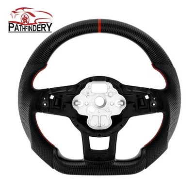 For 2015-2020 Volkswagen VW Golf MK7 GTI  Real Carbon Fiber Sport Steering Wheel - Image 1 of 4