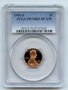 1993 S 1C Lincoln Cent Proof PCGS PR70DCAM - Picture 1 of 1