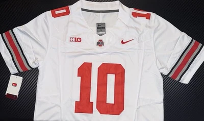 Julian Sayin White Ohio State OSU Jersey Buckeyes Stitched 10 FUSE Stitched - Image 1 of 4