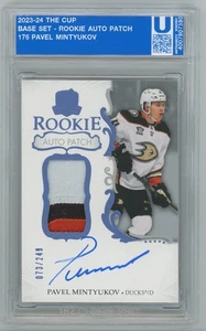 2023-24 Upper Deck The Cup Rookie Patch Autograph Pavel Mintyukov 73/249 - Bild 1 von 3