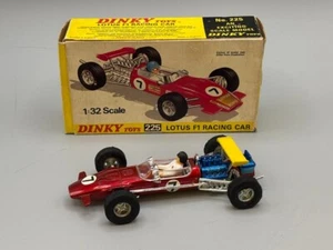 Vintage Dinky Toys Lotus F1 racing car # 225 with box mint cond car 1/32 scale - Picture 1 of 5
