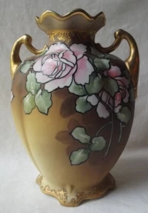 ANTIQUE JAPANESE NIPPON MORIMURA BRO. HAND DECORATED GOLD GILT VASE -8-1/2" - Picture 1 of 12