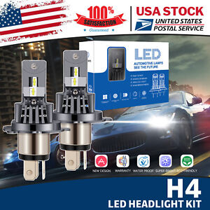 2x H4 9003 LED Headlight Bulbs High Low Beam Kit built-in fan White For Acura TL