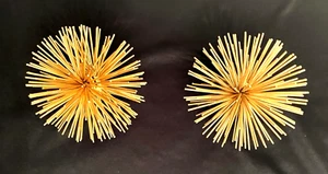 2 Vtg Gold Tone Metal Starburst Sea Urchin Table / Hanging Ornaments MCM Nice - Picture 1 of 9