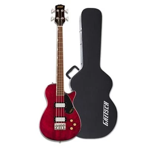 Gretsch Streamliner Jet Club Single Cut 4 String Walnut Stain Bass Guitar Bundle - Picture 1 of 7
